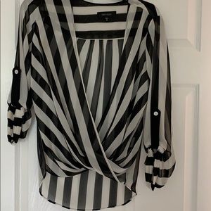 Sheer fold over blouse